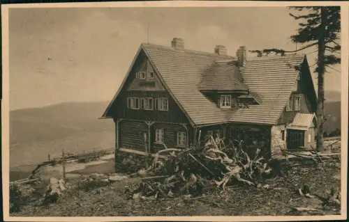 Postcard Bad Flinsberg Świeradów-Zdrój Heufuderbaude 1927