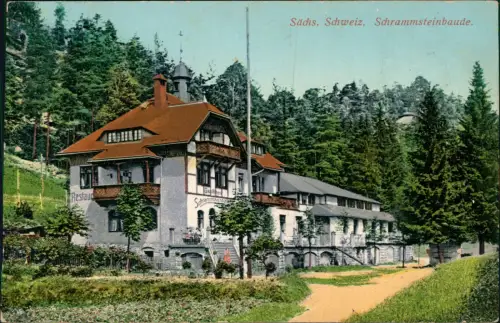 Ansichtskarte Ostrau-Bad Schandau Schrammsteinbaude 1913