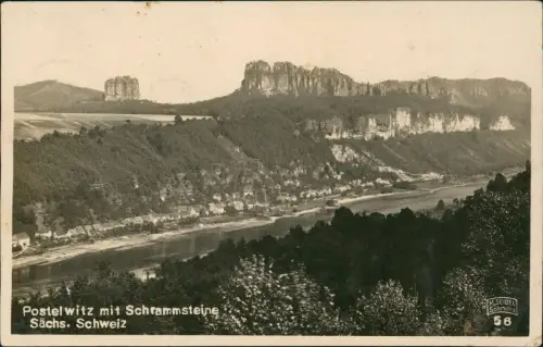 Ansichtskarte Postelwitz-Bad Schandau Schrammsteine - Fotokarte 1929