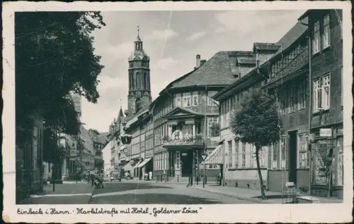 Ansichtskarte Einbeck Marktstraße mit Hotel, Goldener Löwe 1949