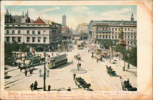 Ansichtskarte Mitte-Berlin Alexanderplatz, Straßenbahn 1903