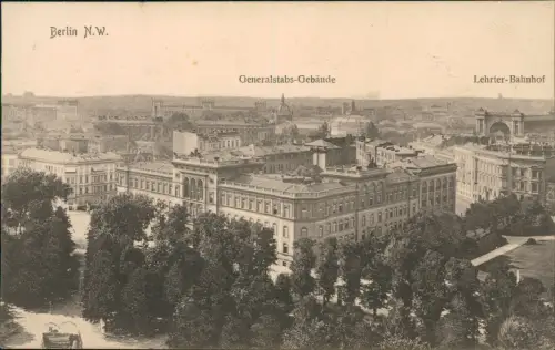 Ansichtskarte Berlin Nordwest Generalstabs-Gebäude Lehrter Bahnhof 1911
