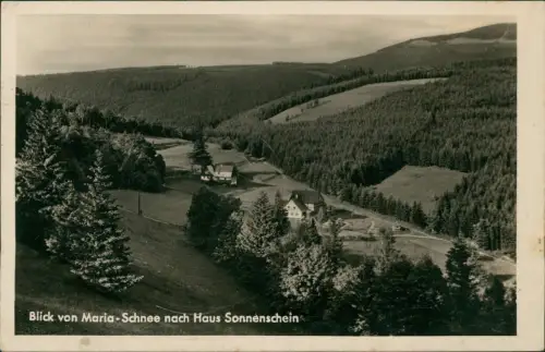 Wölfelsgrund Międzygórze Blick von Maria-Schnee nach Haus Sonnenschein 1937