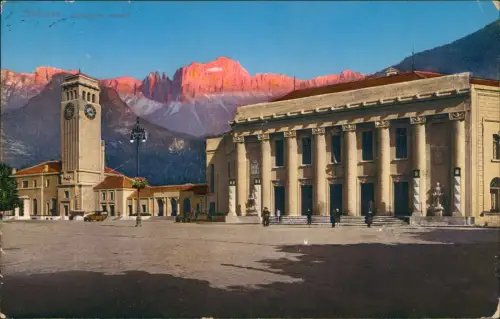 Cartolina Bozen Bolzano Stazione nuova - neuer Bahnhof 1931