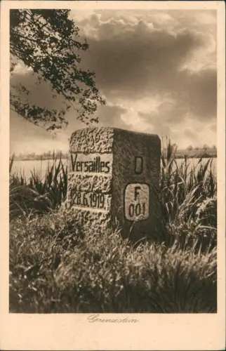 Schneidemühl Piła (miasto) Grenzstein in Königsblick Grenzmark Posen 1928