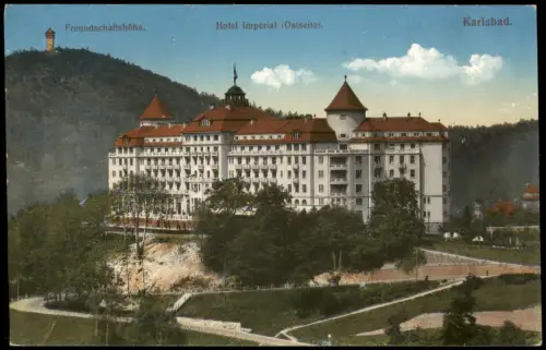 Karlsbad Karlovy Vary Freundschaftshöhe. Hotel Imperial (Ostseite). 1915