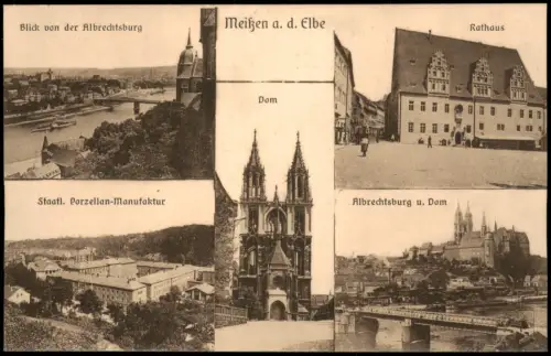 Ansichtskarte Meißen Mehrbildkarte 1000 Jahre 1929