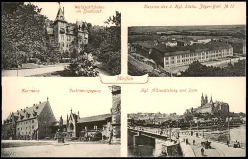 Ansichtskarte Meißen Mehrbild Waldschlößchen Polizeischule 1929