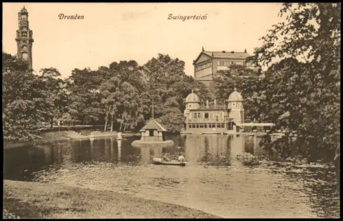 Innere Altstadt-Dresden Zwingerteich Schwanenhaus Fernheizkraftwerk 1915
