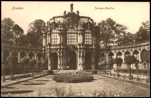 Ansichtskarte Innere Altstadt-Dresden Dresdner Zwinger Pavillon 1915