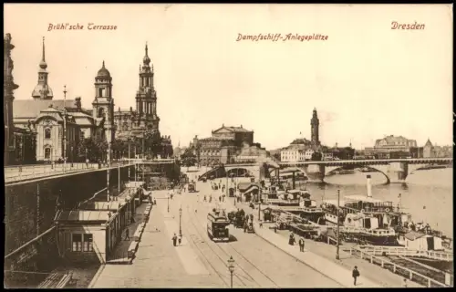 Dresden Dampfschiff-Anlegeplätze Altstadt Fernheizkraftwerk 1915