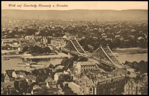 Ansichtskarte Blasewitz-Dresden Blick auf Loschwitz und B. 1915