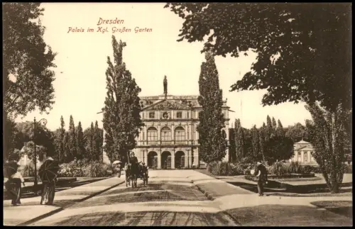 Seevorstadt-Ost/Großer Garten-Dresden Palais im Kgl. Großen Garten Kutsche 1915