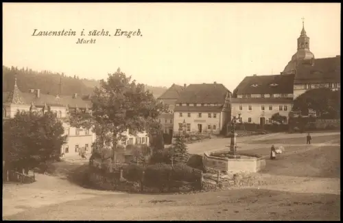 Lauenstein (Erzgebirge)-Altenberg (Erzgebirge) Markt Marktbrunnen 1915