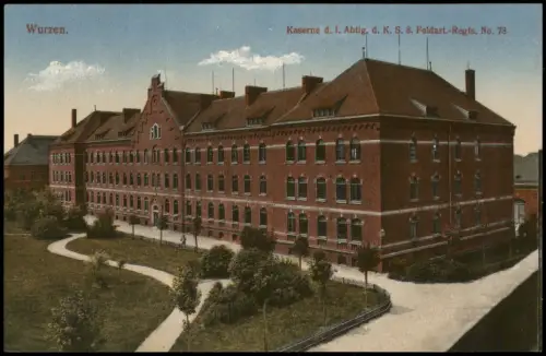 Wurzen Kaserne d. I. Abilg. d. K. S. 8. Feldart.-Regts. No. 28 - Park 1917