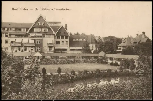 Ansichtskarte Bad Elster Dr. Köhler's Sanatorium Laubengang 1917