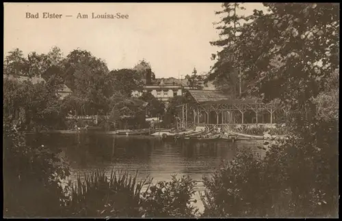 Ansichtskarte Bad Elster Luisa-See Louisa-See Gondelhafen 1917