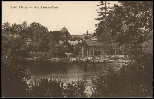 Ansichtskarte Bad Elster Luisa-See Louisa-See Gondelhafen 1917