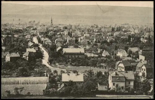 Ansichtskarte Weinböhla Blick vom Albertturm - Straßenblick 1917