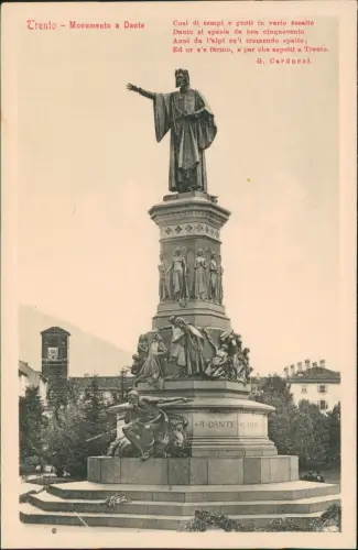 Cartolina Trient Trento Monumento a Dante 1919