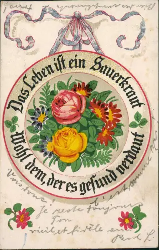 Ansichtskarte  Künstlerkarte Das Leben ist ein Sauerkraut 1919