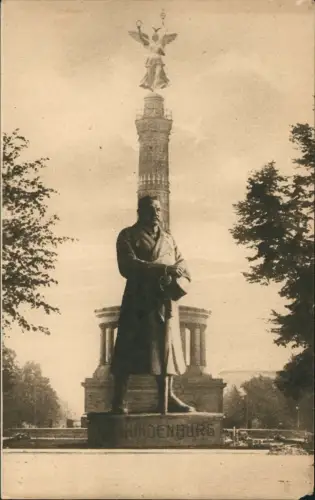 Ansichtskarte Mitte-Berlin Siegessäule und eiserner Hindenburg 1922