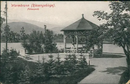 Bad Warmbrunn-Hirschberg Schlesien Zdrój Jelenia Góra Füllnerpark Pavillon 1918