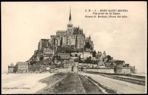 CPA Le Mont-Saint-Michel Benediktinerkloster - Straße 1909