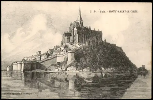 CPA Le Mont-Saint-Michel Benediktinerkloster Künstlerkarte 1912