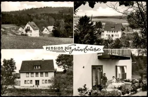Ansichtskarte Wrexen-Diemelstadt 4 Bild Pension zur Grundmühle 1962