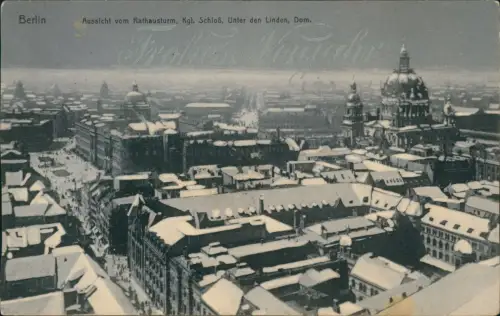 Berlin Aussicht vom Rathausturm, Kgl. Schloß, Unter den Linden im Winter 1909