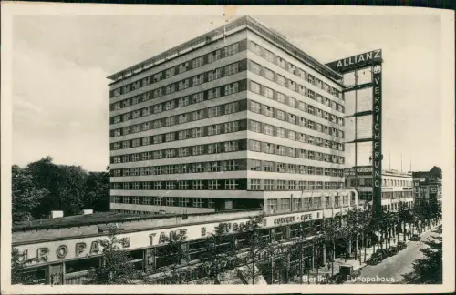 Ansichtskarte Berlin Straßenpartie am Europahaus Werbung Allianz 1935