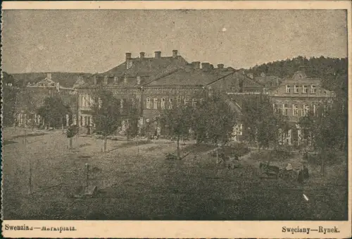 Postcard Swenzian Święciany Markt Rynek 1916  Lietuva Feldpoststempel