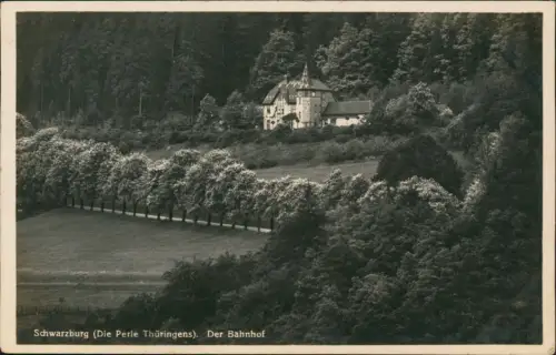 Ansichtskarte Schwarzburg Fotokarte Bahnhof 1933