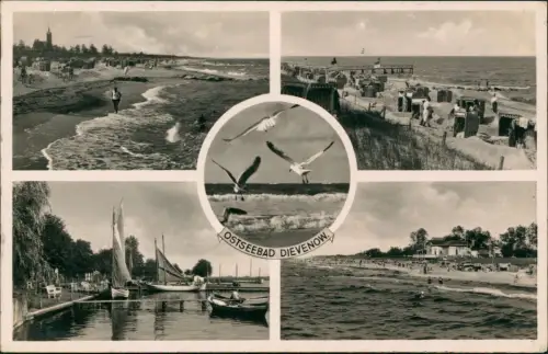 Postcard Dievenow Dziwnów 5 Bild Stadtansichten 1937  gel. Lanpoststempel Pommern