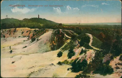 Alt-Treptow-Berlin Müggelberge, Sandhänge Bismarckwarte in der Ferne 1914