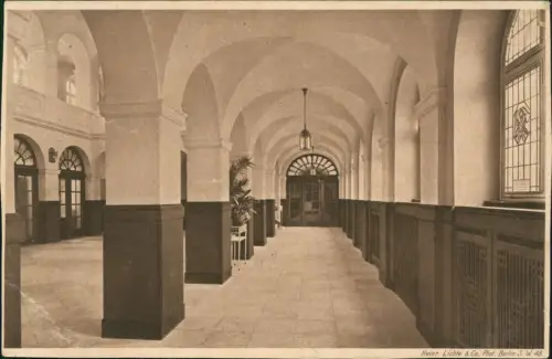 Ansichtskarte Neukölln-Berlin Rixdorf Königl. Baugewerkschule Vestibül 1924