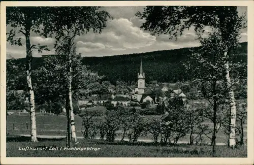 Zell im Fichtelgebirge Blick vom Birkenwäldchen auf die Stadt 1937