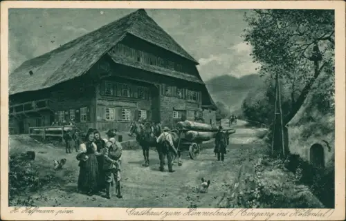 Ansichtskarte Breitnau Gasthaus zum Himmelreich Eingang ins Höllental 1928