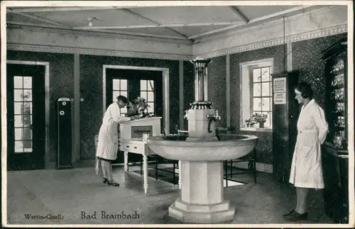 Ansichtskarte Bad Brambach Wettinquelle Innenansicht Frauen 1937