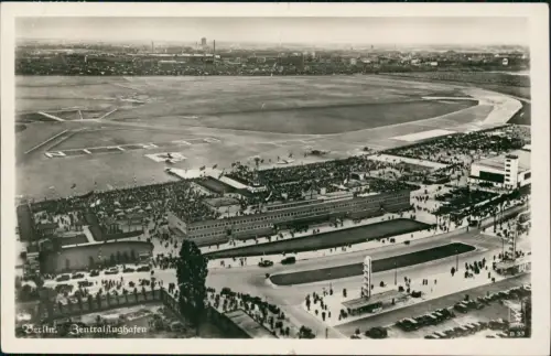 Tempelhof Berlin Luftbild Flughafen Tempelhof - belebt - Olympische Spiele 1938