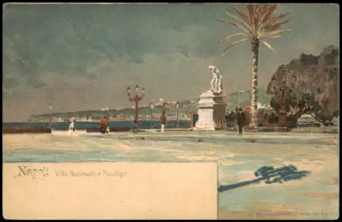 Cartolina Neapel Napoli Villa Nazionale e Posillipo 1908
