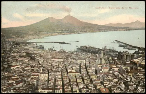 Cartolina Neapel Napoli Panorama da S. Martino Vesuv 1912