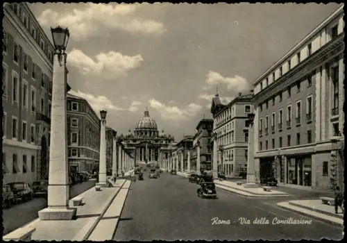 Cartolina Rom Roma Via della Conciliazione 1959