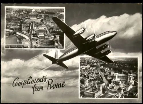 Cartolina Rom Roma Luftaufnahme Luftbilder Flugzeug 1967