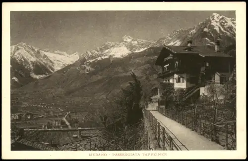 Cartolina Meran Merano Passeggiata Tappeiner 1931