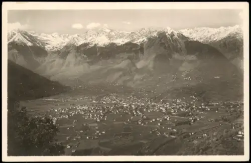 Cartolina Meran Merano Panorama col gruppo di Tessa 1929
