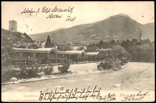 Cartolina Meran Merano Wandelbahn 1912