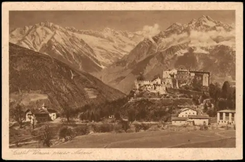 Cartolina Meran Merano Castel Verruca presso 1924  Südtirol