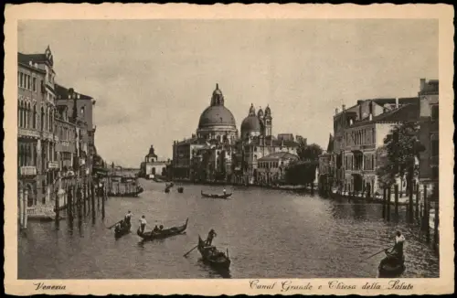 Cartolina Venedig Venezia Canal Grande e Chiesa della Palute 1928